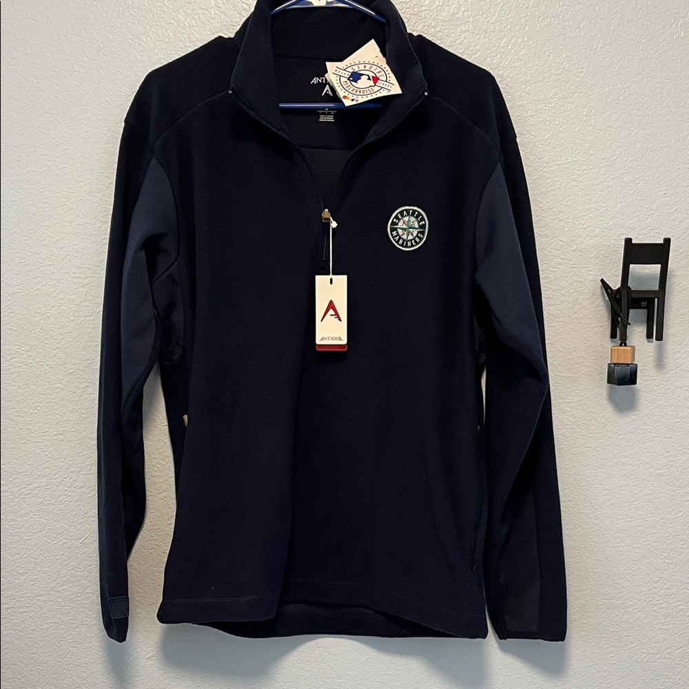 Antigua Men's SEATTLE MARINERS Navy Half-Zip Fleece